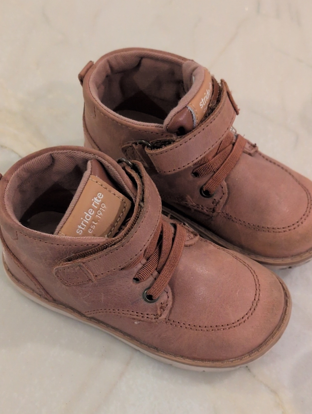 Stride Rite Mauve Leather Toddler Ankle Boots